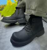 Black Combat Platform Boots – Heavy-Duty Urban Style
