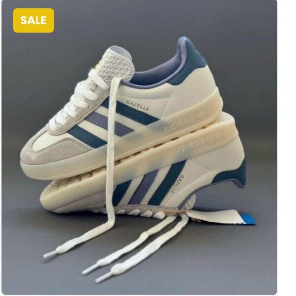 Adidas Gazelle Sneakers in White & Blue – Classic Street Style at E32VOGUE